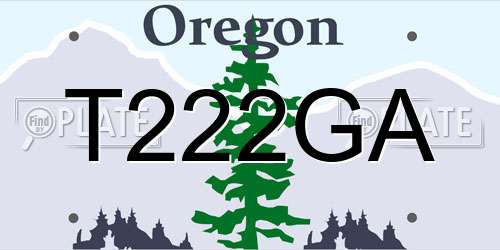 T222GA Oregon License Plate