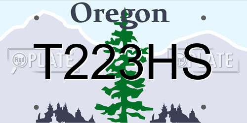 T223HS Oregon License Plate