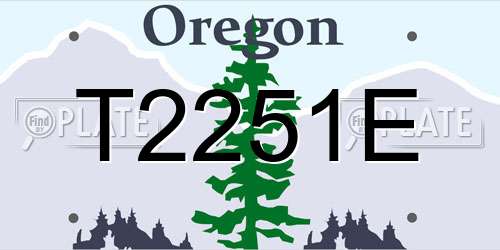 T2251E Oregon License Plate