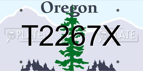 T2267X Oregon License Plate