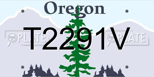 T2291V Oregon License Plate