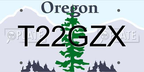 T22GZX Oregon License Plate