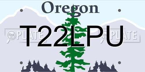T22LPU Oregon License Plate