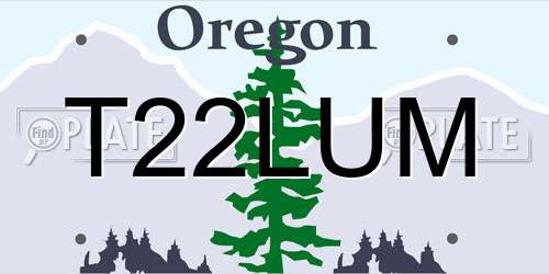 T22LUM Oregon License Plate