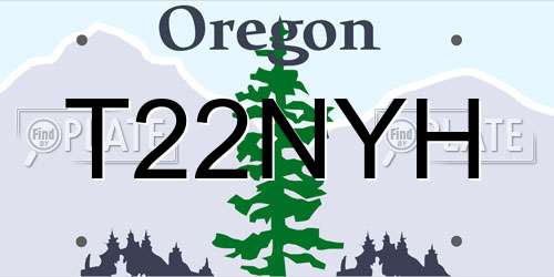 T22NYH Oregon License Plate