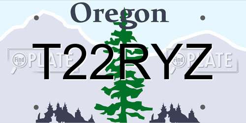 T22RYZ Oregon License Plate