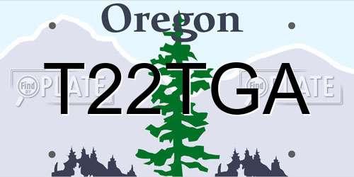 T22TGA Oregon License Plate