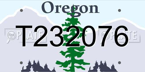 T232076 Oregon License Plate