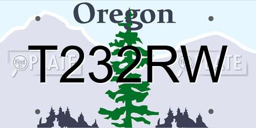 T232RW Oregon License Plate