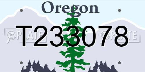 T233078 Oregon License Plate