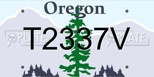 T2337V Oregon License Plate
