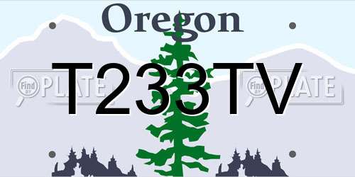 T233TV Oregon License Plate