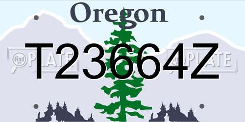 T23664Z Oregon License Plate