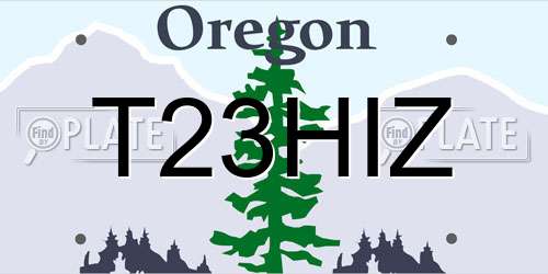 T23HIZ Oregon License Plate