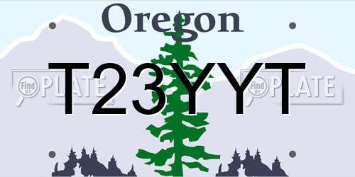 T23YYT Oregon License Plate