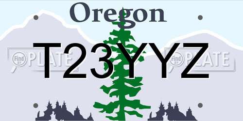 T23YYZ Oregon License Plate