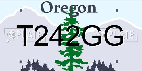 T242GG Oregon License Plate
