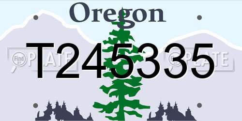 T245335 Oregon License Plate