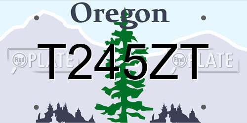 T245ZT Oregon License Plate