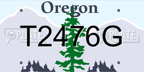 T2476G Oregon License Plate