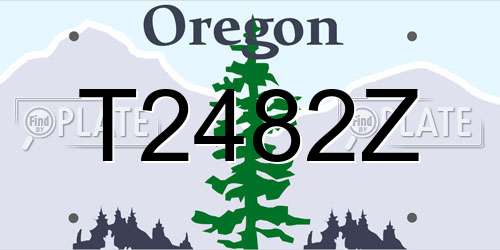 T2482Z Oregon License Plate