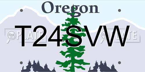 T24SVW Oregon License Plate