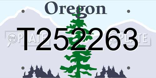 T252263 Oregon License Plate