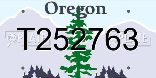 T252763 Oregon License Plate
