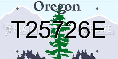 T25726E Oregon License Plate