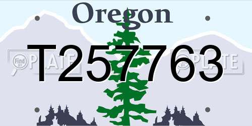 T257763 Oregon License Plate