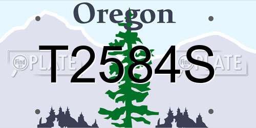 T2584S Oregon License Plate