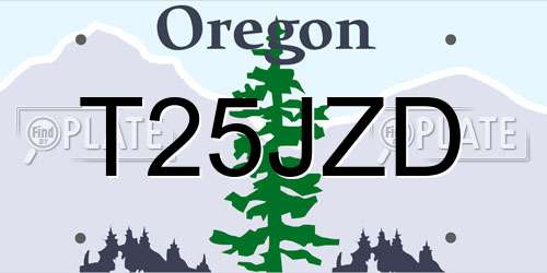 T25JZD Oregon License Plate