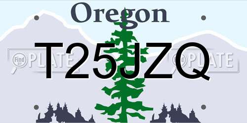 T25JZQ Oregon License Plate