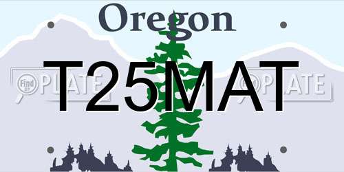 T25MAT Oregon License Plate