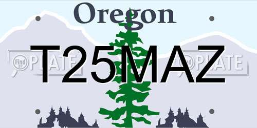 T25MAZ Oregon License Plate