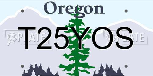 T25YOS Oregon License Plate