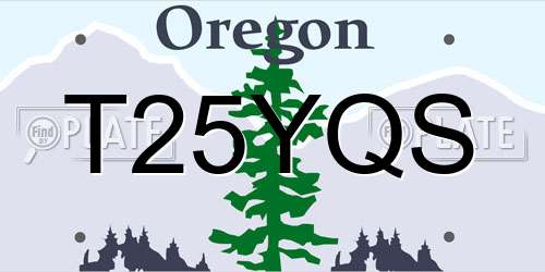 T25YQS Oregon License Plate