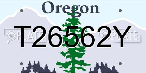 T26562Y Oregon License Plate