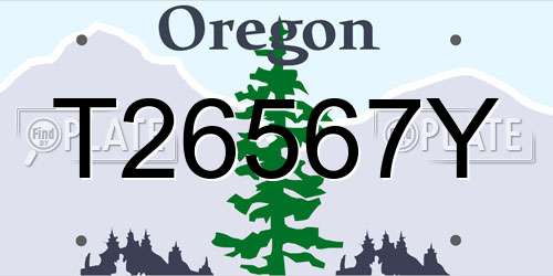 T26567Y Oregon License Plate