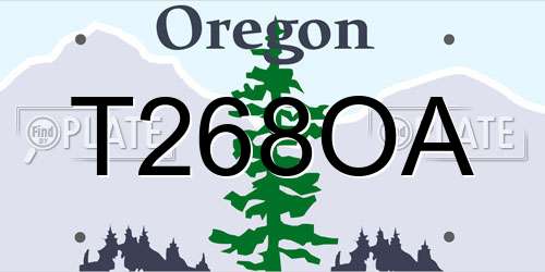 T268OA Oregon License Plate