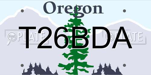 T26BDA Oregon License Plate