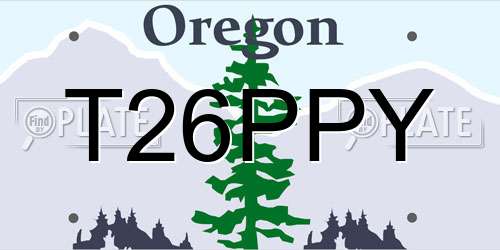 T26PPY Oregon License Plate