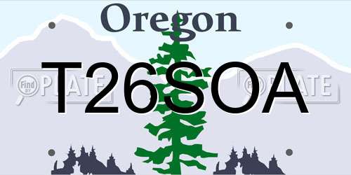 T26SOA Oregon License Plate