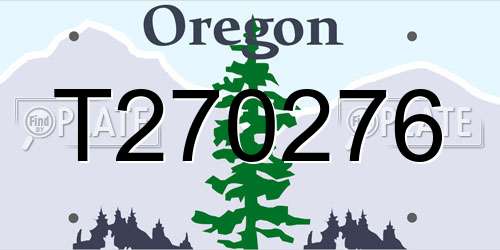 T270276 Oregon License Plate
