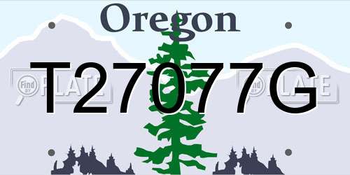 T27077G Oregon License Plate