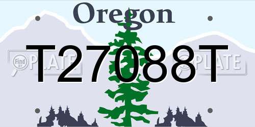 T27088T Oregon License Plate
