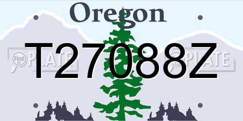 T27088Z Oregon License Plate