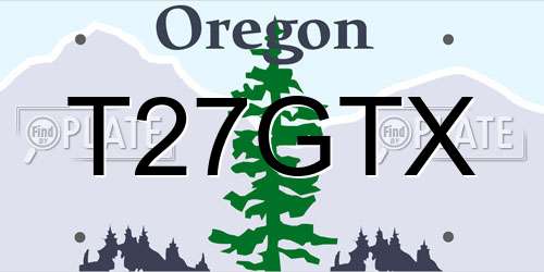 T27GTX Oregon License Plate
