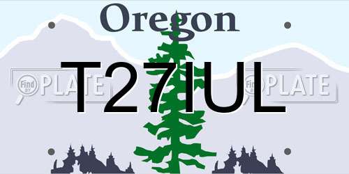 T27IUL Oregon License Plate