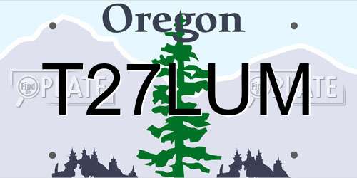 T27LUM Oregon License Plate